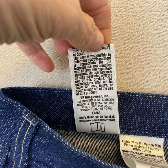 NWT Dickies Mens Flame Resistant Carpenter Jeans 36x30 Work Pants Blue Denim - Picture 16 of 16